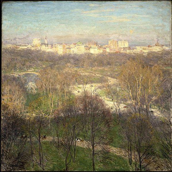 Early Spring Afternoon--Central Park, Willard Leroy Metcalf